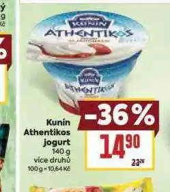 Billa Kunín anthentikos jogurt nabídka