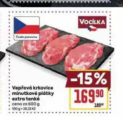 Billa Vepřová krkovice minutkové plátky extra tenké nabídka