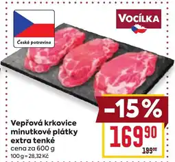 Billa Vepřová krkovice minutkové plátky extra tenké nabídka