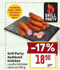 Billa Grill Party Sedlácká klobása nabídka