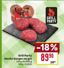 Billa Grill Party Hovězí burger na gril nabídka