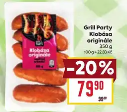 Billa Grill Party Klobása originále nabídka