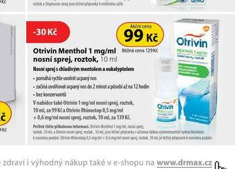 Dr. Max Otrivin menthol nabídka
