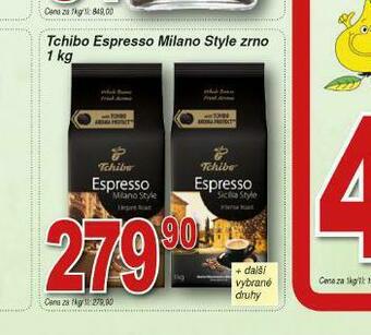 Lidl Tchibo espresso milano style zrno nabídka