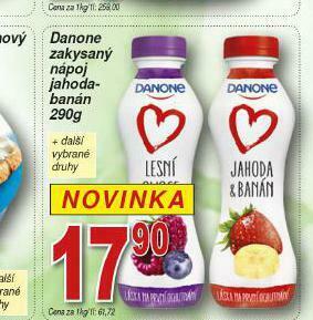 Lidl Danone zakysaný nápoj jahoda-banán nabídka