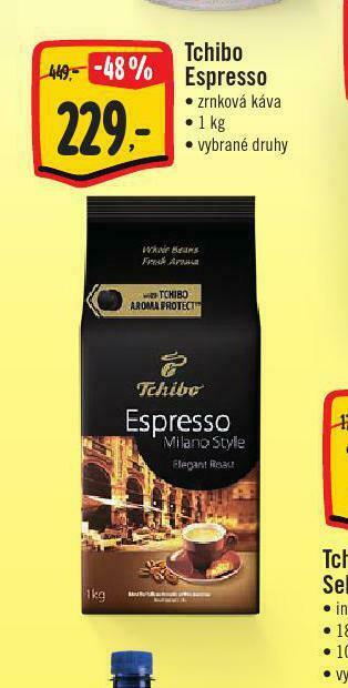 Jip Tchibo espresso zrnková káva nabídka