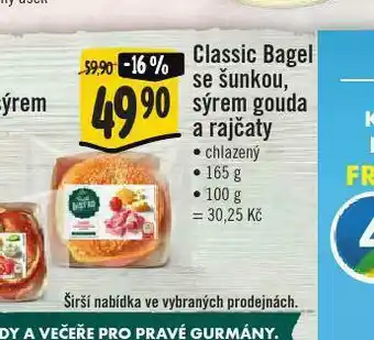 Jip Classic bagel se šunkou, sýrem gouda a rajčaty nabídka