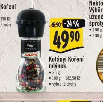 Jip Kotányi koření mlýnek nabídka