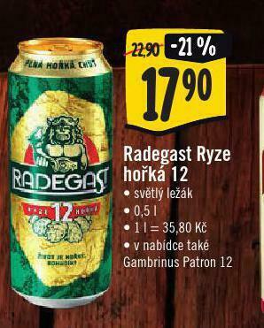Jip Pivo radegast ryze hořká 12 nabídka