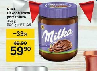 Tesco Milka lískooříšková pomazánka nabídka