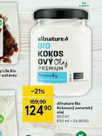 Tesco Allnature bio kokosový panenský olej nabídka