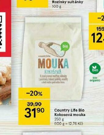 Tesco Country life bio kokosová mouka nabídka