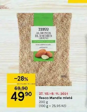 Tesco Mandle mleté nabídka