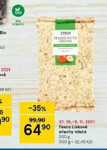 Tesco Lískové ořechy mleté nabídka