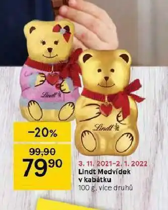 Tesco Lindt medvídek v kabátku nabídka