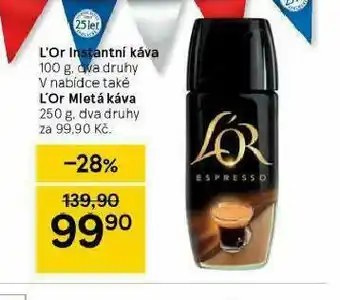 Tesco L´or mletá káva nabídka