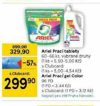 Tesco Ariel prací tablety nabídka