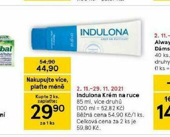 Tesco Indulona krém na ruce nabídka