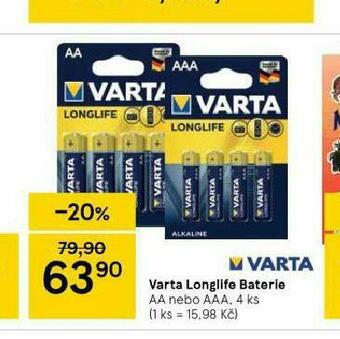 Tesco Varta long life baterie nabídka