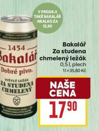 Billa Bakalář Za studena chmelený ležák nabídka