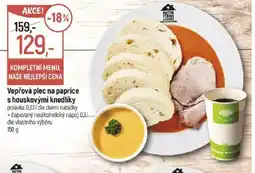 Globus Vepřová plec na paprice s houskovými knedlíky nabídka