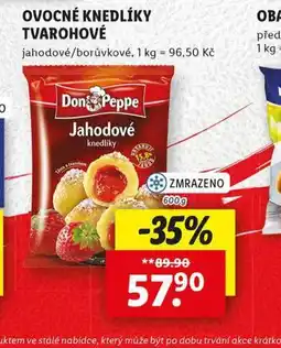 Lidl Ovocné knedlíky tvarohové nabídka