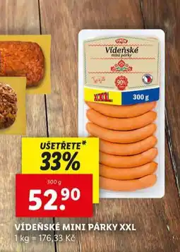 Lidl Vídeňské mini párky nabídka