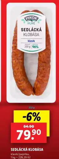 Lidl Sedlácká klobása nabídka