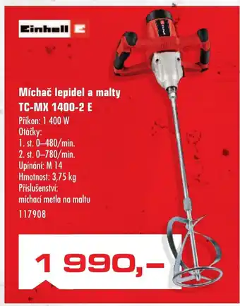 Uni Hobby Míchač lepidel a malty TC-MX 1400-2 E nabídka