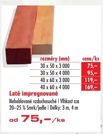 Uni Hobby Latě impregnované nabídka