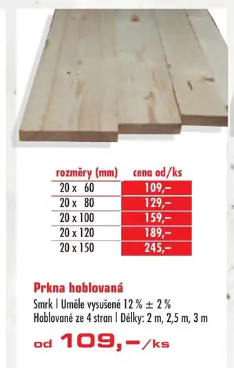 Uni Hobby Prkna hoblovaná nabídka