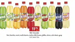 Qanto Koli limonáda kiwi, bezinka, oranž, multivitamin, malina, bílý hrozen, jablko, citron, cola classic, grep 0.5L nabídka