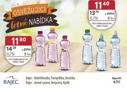 Qanto Rajec - Mateřídouška, Pampeliška, Brusinka Rajec-Jemně sycená, Nesycená, kyslík 0.75L nabídka