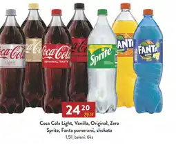 Qanto Coca Cola Light, Vanilla, Original, Zero Sprite, Fanta pomeranč, shokata 1.5L nabídka