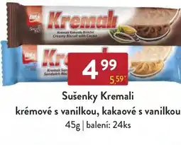 Qanto Sušenky Kremali krémové s vanilkou, kakaové s vanilkou nabídka