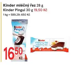 Žabka Kinder mléčný řez 28 g nabídka
