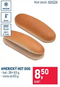 Makro AMERICKÝ HOT DOG nabídka