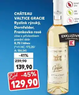 Kaufland CHÂTEAU VALTICE GRACIE Ryzlink rýnský, Dornfelder, Frankovka rosé nabídka