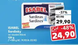 Kaufland ISABEL Sardinky nabídka