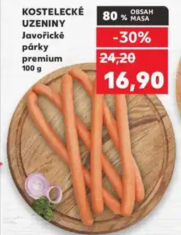 Kaufland KOSTELECKÉ UZENINY Javořické párky premium 100 g nabídka