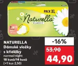 Kaufland NATURELLA Dámské vložky s křidélky nabídka