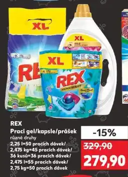 Kaufland REX Prací gel/kapsle/prášek nabídka