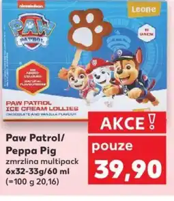 Kaufland Paw Patrol/ Peppa Pig zmrzlina multipack 6x32-33g/60 ml nabídka