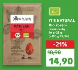 Kaufland IT'S NATURAL Bio koření nabídka