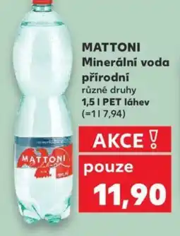 Kaufland MATTONI Minerální voda přírodní nabídka