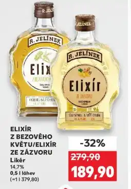 Kaufland ELIXÍR Z BEZOVÉHO KVĚTU/ELIXÍR ZE ZÁZVORU Likér nabídka