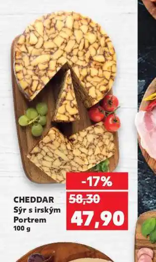 Kaufland Cheddar sýr s irským portrem nabídka