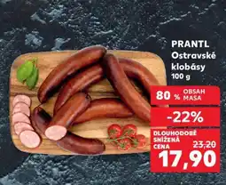 Kaufland PRANTL Ostravské klobásy 100 g nabídka