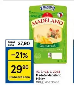 Tesco Madeta madeland nabídka