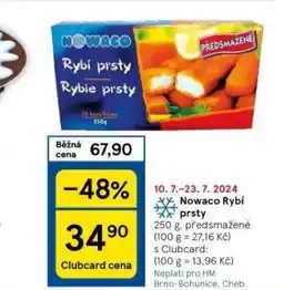 Tesco Nowaco rybí prsty nabídka